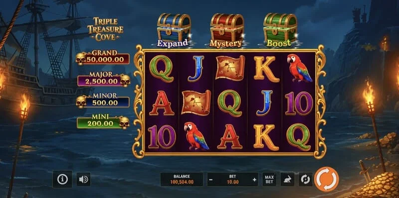 Triple Treasure Cove – Hold and Win -bonuskierros kolikoilla